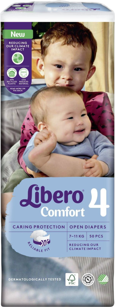 Одноразовые подгузники Libero Comfort 4 50 шт. (7322541756844) - Фото 1