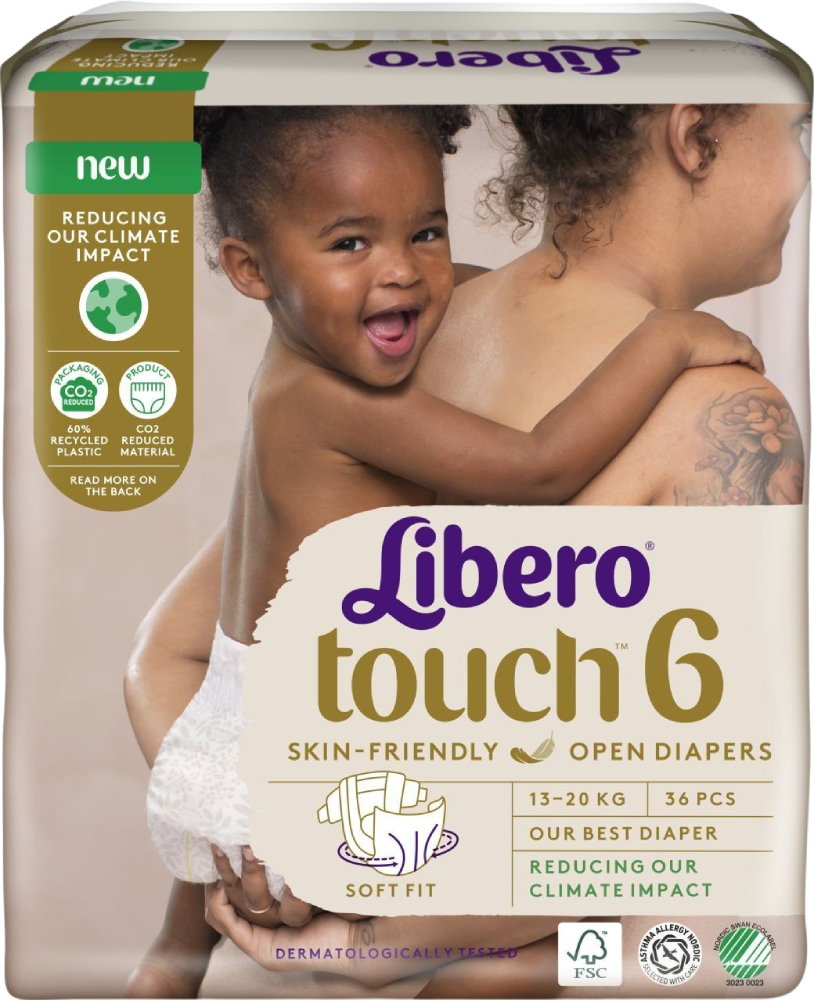 Одноразовые подгузники Libero Touch 6 13-20 кг 36 шт. (7322541750255) - Фото 1