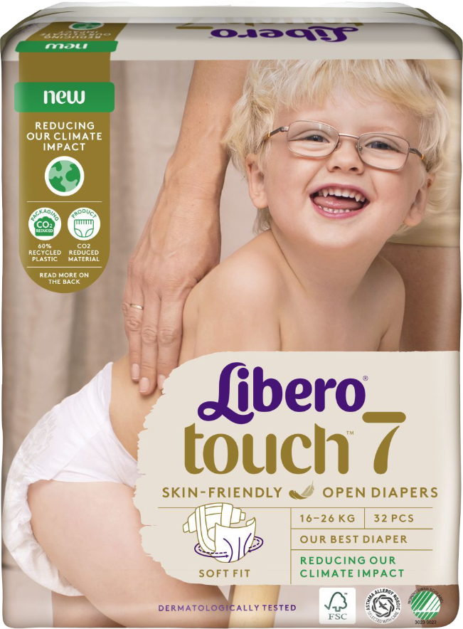 Одноразовые подгузники Libero Touch 16-26 кг Размер 7, 32 шт. (7322541750057) - Фото 1