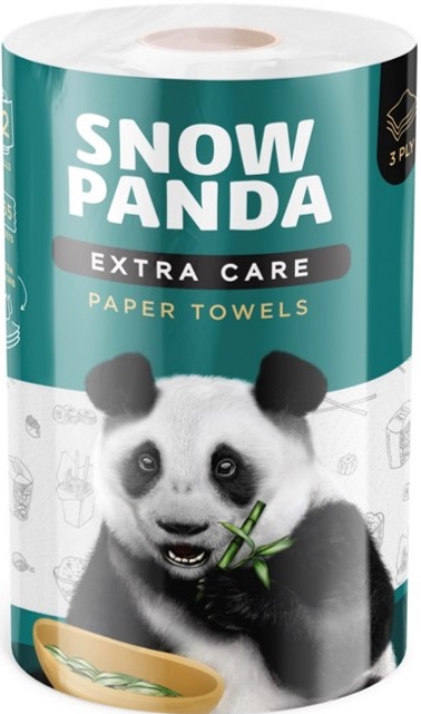 Полотенца бумажные Сніжна панда Extra Care JUMBO ROLL, белые, 3 слоя, 1 рулон (4820183971500) - Фото 1