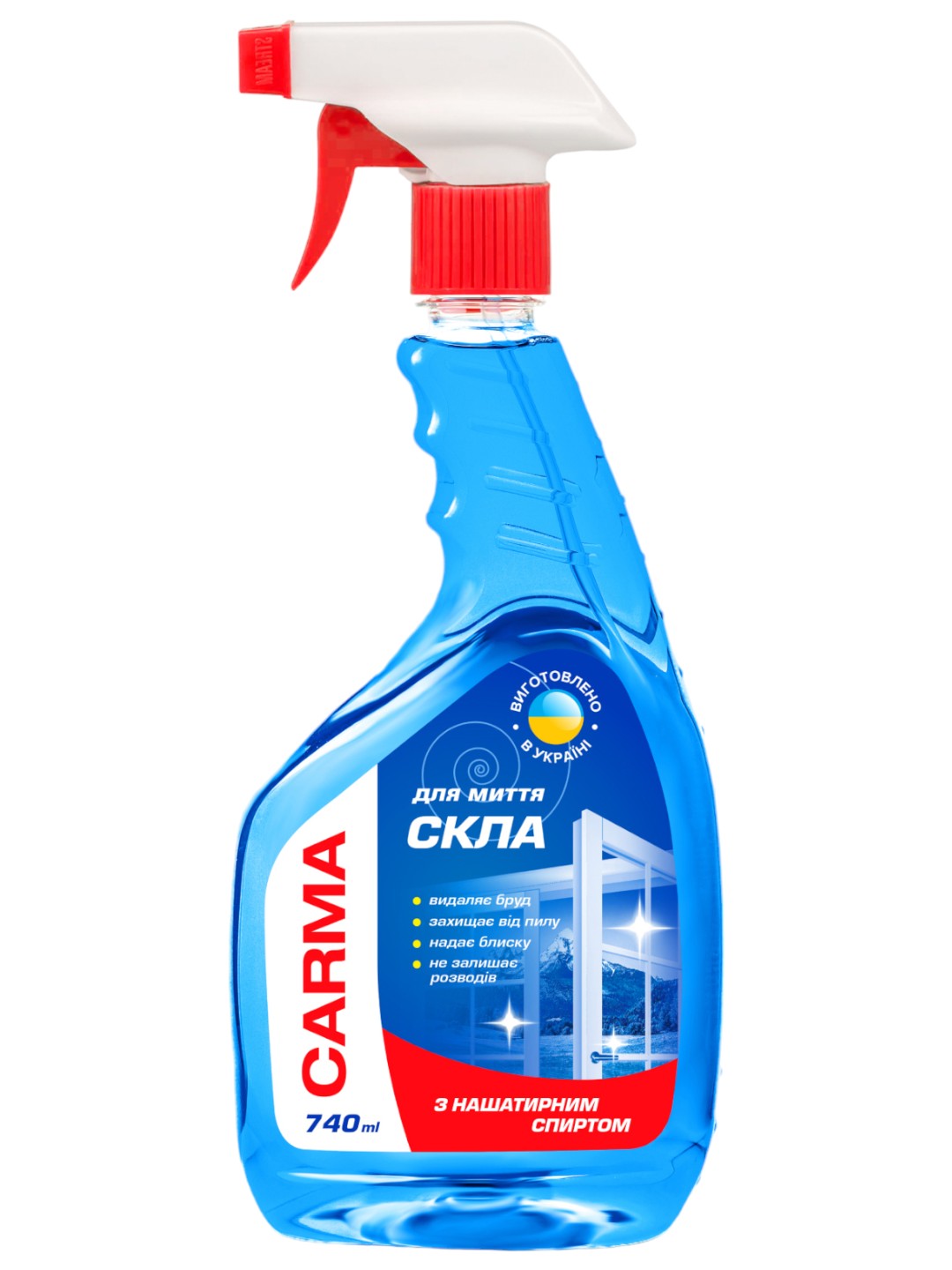 Чистящее средство для стекла Carma 740 мл (4823098414216) - Фото 1