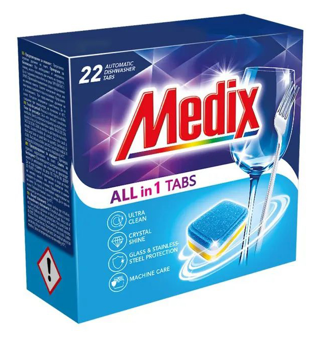 Таблетка для посудомоечной машины Medix ALL in 1 22 шт. (3801003002636) - Фото 1