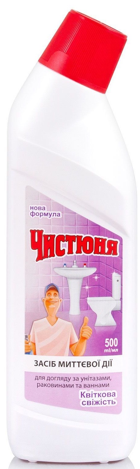 Средство для чистки унитаза Чистюня цветочная свежесть 500 мл (4820168430503) - Фото 1