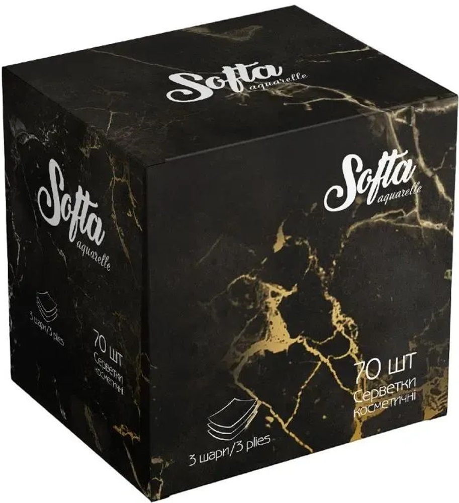 Купить Салфетки бумажные Chisto Softa косметические 3 слоя 70 шт. Black (4823098414391) - Фото 1 Салфетки бумажные Chisto Softa косметические 3 слоя 70 шт. Black (4823098414391) - Фото 1