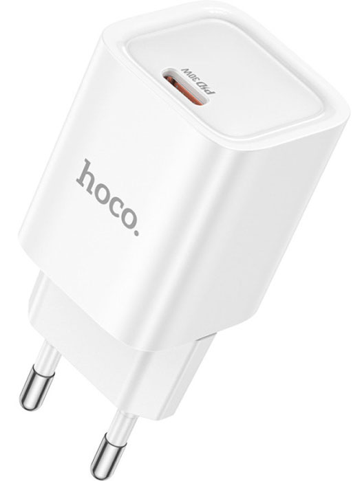 Сетевое зарядное устройство HOCO C148A Charm single port PD30W charger (EU) White (6942007630306) - Фото 1