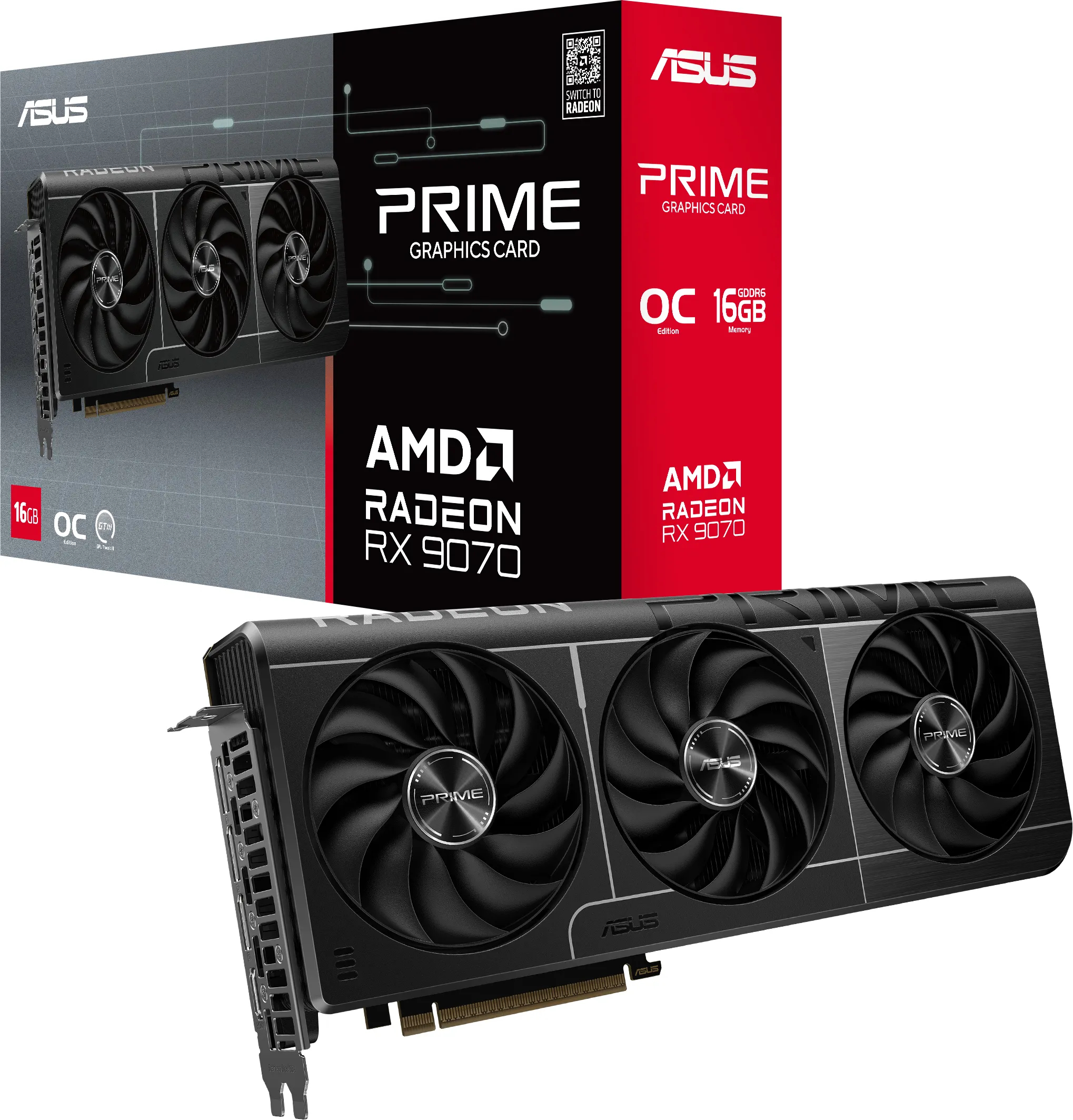 Відеокарта Asus AMD Radeon RX 9070 PRIME OC 16GB GDDR6 (PRIME-RX9070-O16G) - Фото 1