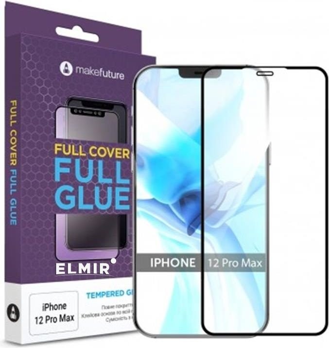 Защитное стекло для смартфона MakeFuture Full Cover Full Glue Apple iPhone 12 Pro Max (MGF-AI12PM) - Фото 1