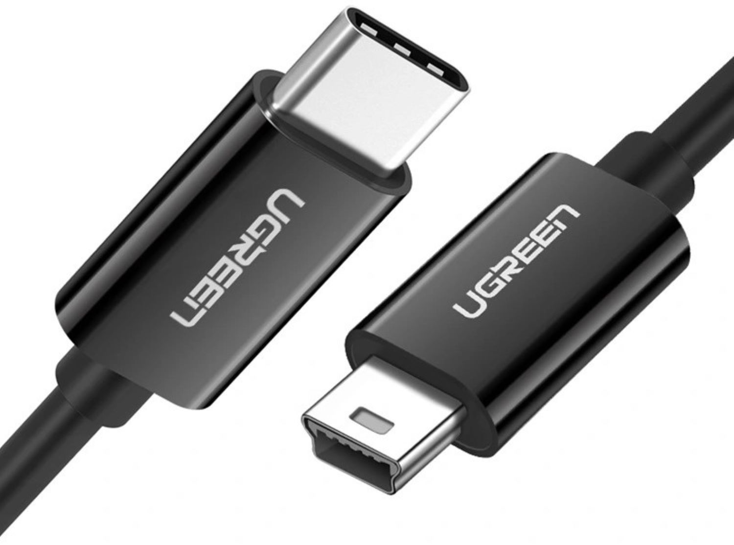 Кабель синхронизации данных UGREEN US242 USB-C 2.0 Male to Mini USB 5Pin Male 1m Black (50445) - Фото 1