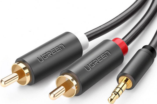 Кабель 3.5 мм - RCA UGREEN AV102 3.5 mm to 2RCA 3 m Gray (10512) - Фото 1