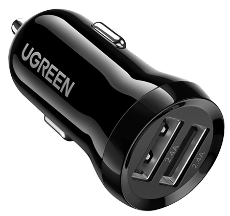 Автомобильное зарядное устройство UGREEN ED018 24W 2xUSB Charger Black (50875) - Фото 1