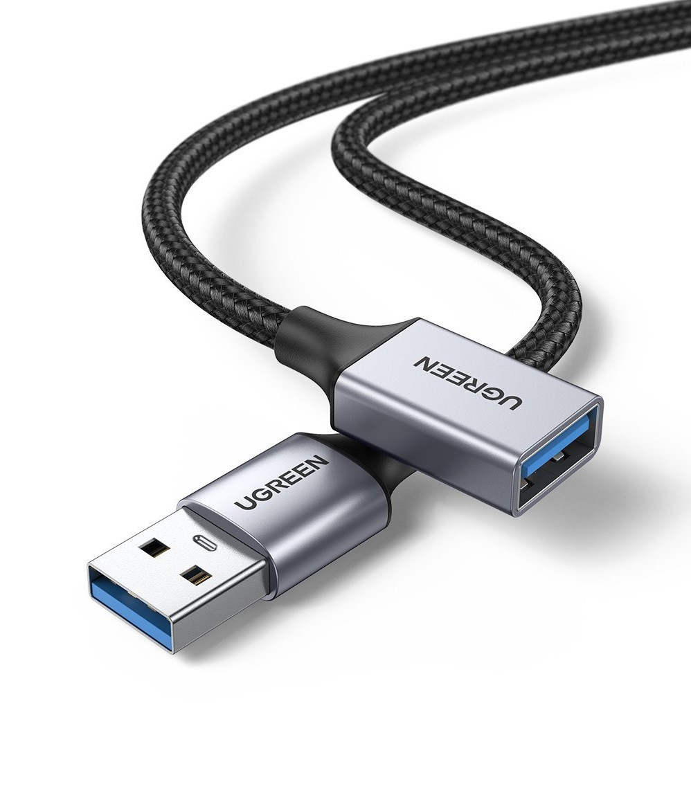 Кабель USB type A - USB type A UGREEN US115 USB-A - USB 3.0 OTG 0.5m Gray (10494) - Фото 1