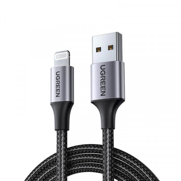 Кабель синхронизации данных UGREEN US199 USB AM-Lightning M 2.0 m 2.4A Black (60158) - Фото 1