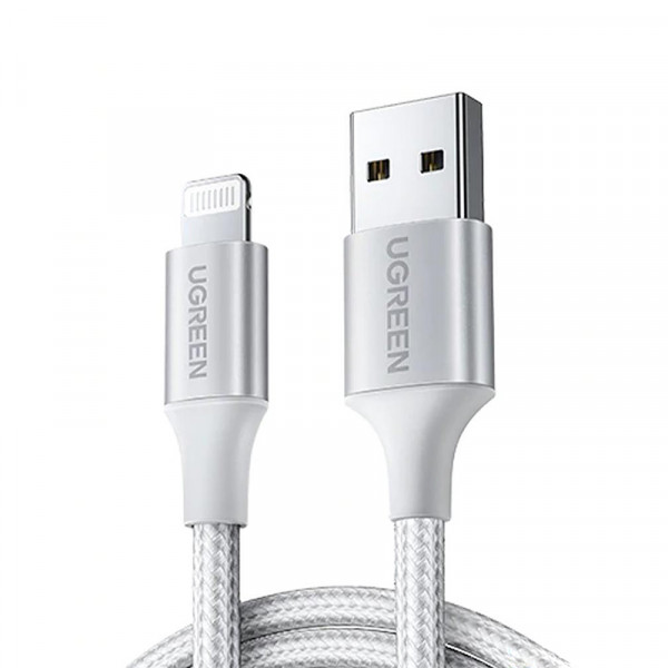 Кабель синхронизации данных UGREEN US199 USB AM-Lightning M 2.0 m 2.4A Silver (60163) - Фото 1