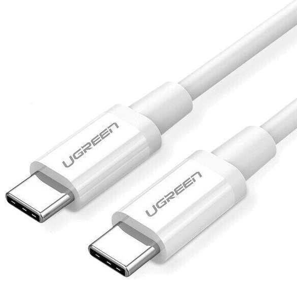Кабель синхронизации данных UGREEN US264 Type-C - Type-C Cable ABS Shell 1m White (60518) - Фото 1