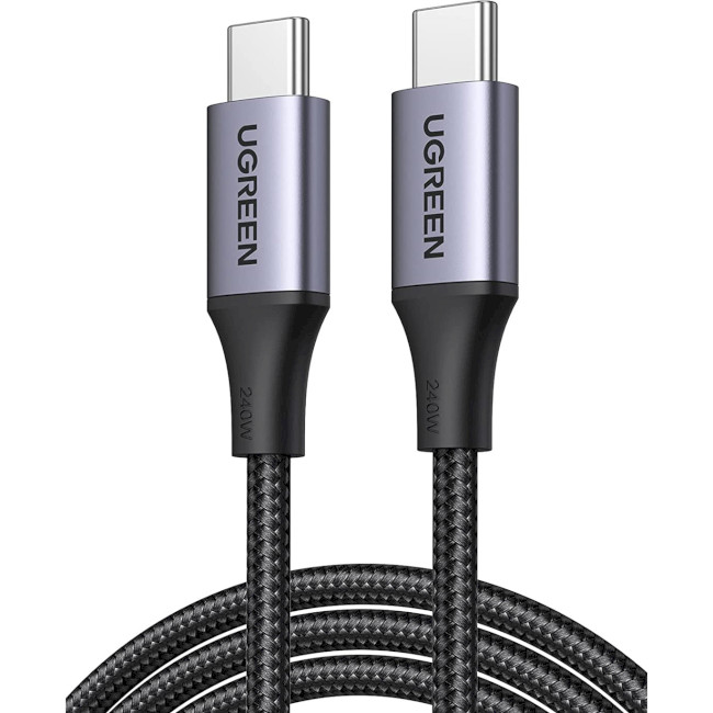 Кабель синхронизации данных UGREEN US535 USB-C to USB-C 240W PD Fast Charging Cable 1m Space Gray (15311) - Фото 1