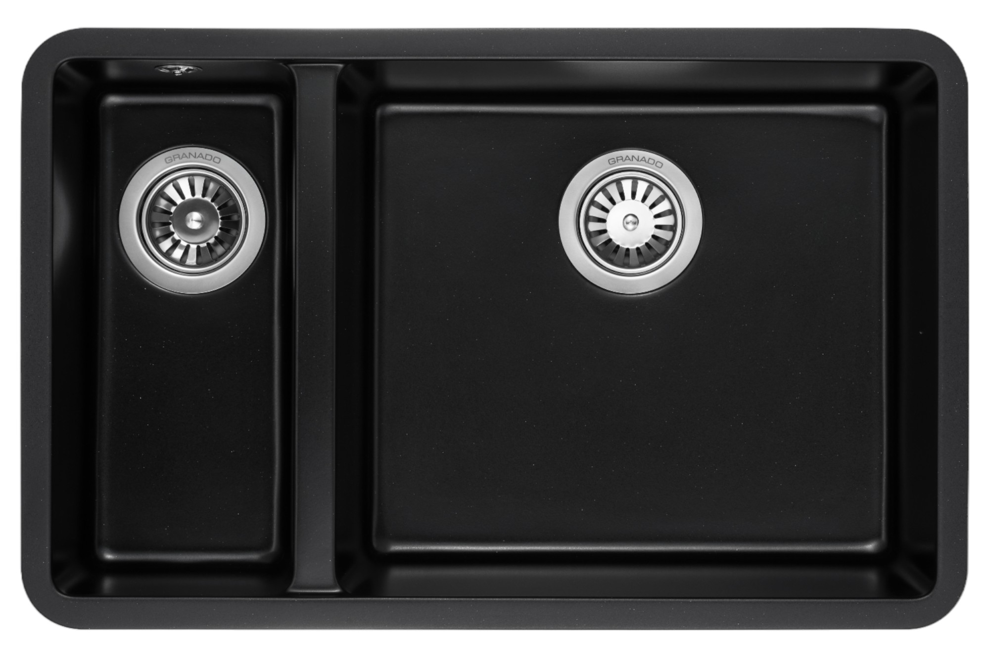 Мойка кухонная GRANADO Under top DOUBLE black shine - Фото 1