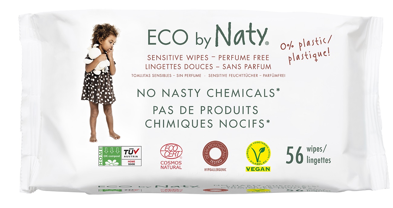 Салфетки влажные для детей Eco By Naty Органические без запаха (245012) - Фото 1