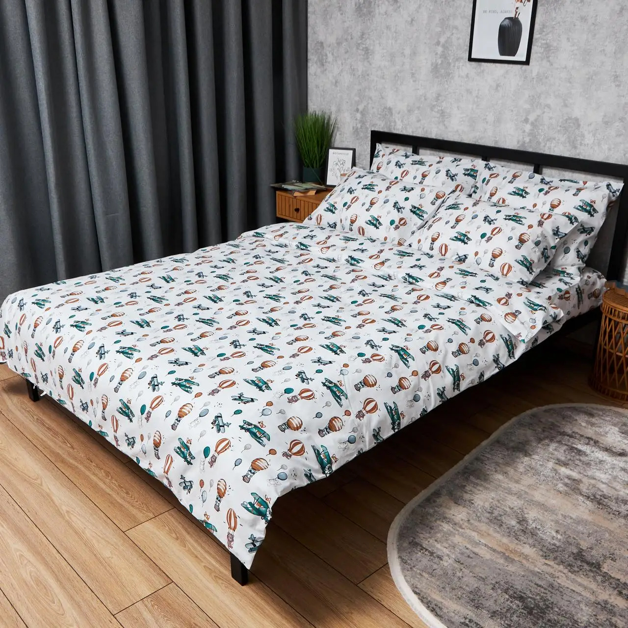Комплект постільної білизни Moon&Star Бязь Gold Люкс Cloud Adventures King Size 220x240 нав. 4х70х70 (MS-820006164) - Фото 1