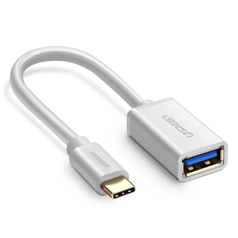 Переходник UGREEN US154 USB Type-C Male to USB 3.0 OTG White (30702) - Фото 1
