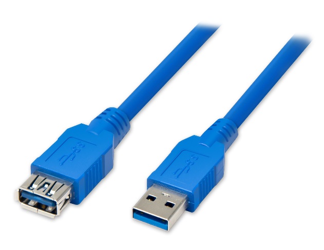 Кабель USB type A - USB type A Atcom USB 3.0 AM/AF 3.0m Blue (6149) - Фото 1