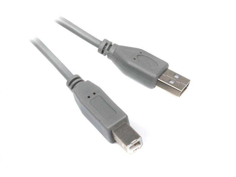 Кабель USB type A - USB type B Maxxter USB 2.0 AM - USB 2.0 BM Gray 1.8m (U-AMBM-6G) - Фото 1