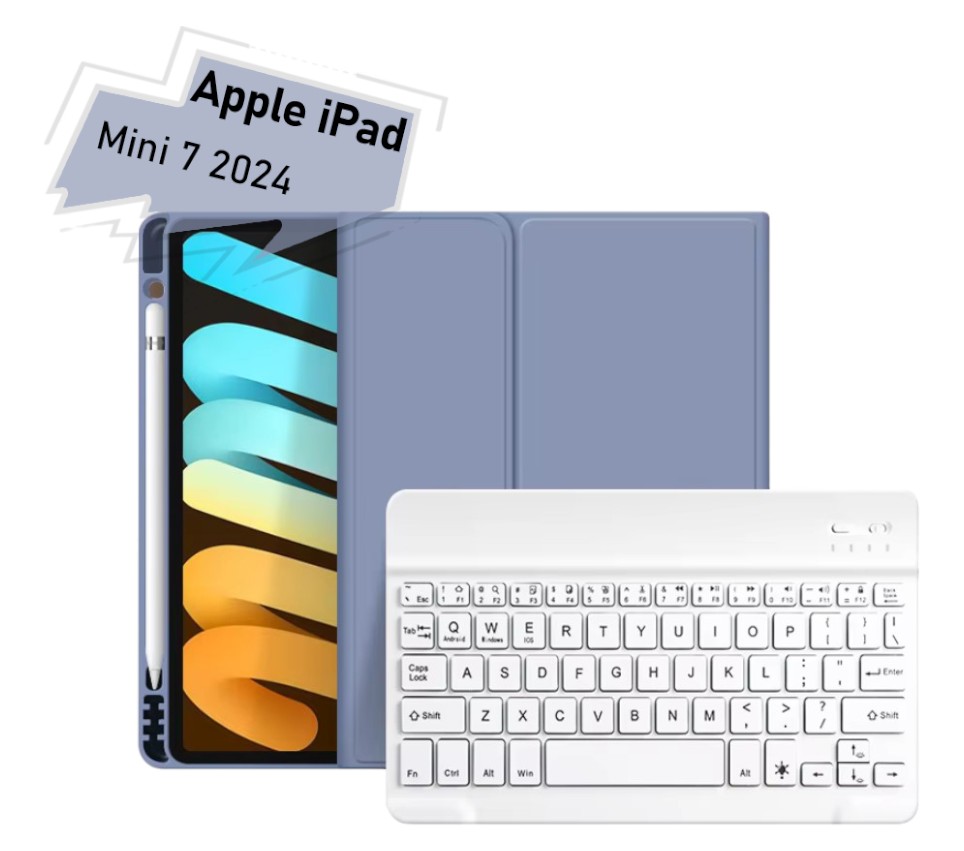 Чехол для планшета BeCover с беспроводной клавиатурой for Apple iPad Mini 7 2024 Purple (712997) - Фото 1