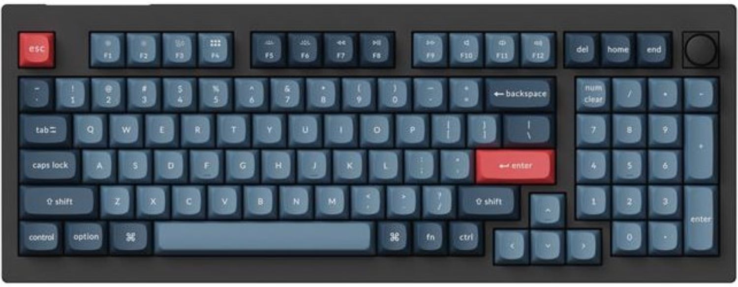 Клавиатура беспроводная Keychron V5 Max 100Key, Gateron Jupiter Red, Knob, WL/BT/USB-A, Hot-Swap, QMK, EN/UKR, RGB, Black (V5M-D1-UA) - Фото 1