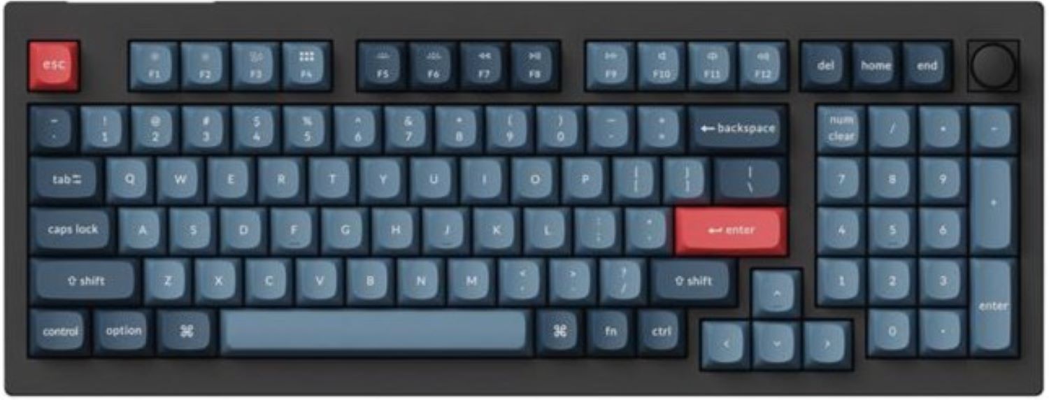 Клавиатура беспроводная Keychron V5 Max 100Key, Gateron Jupiter Brown, Knob, WL/BT/USB-A, Hot-Swap, QMK, EN/UKR, RGB, Black (V5M-D3-UA) - Фото 1