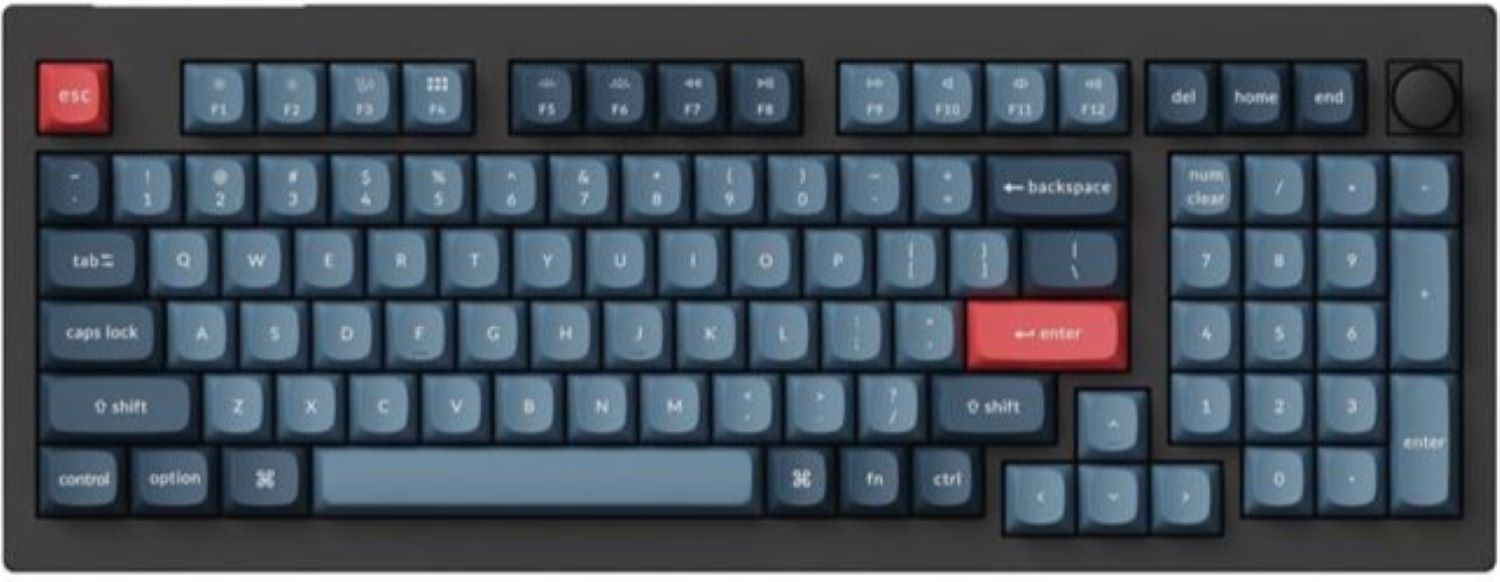 Клавиатура беспроводная Keychron V5 Max 100Key, Gateron Jupiter Banana, Knob, WL/BT/USB-A, Hot-Swap, QMK, EN/UKR, RGB, Black (V5M-D4-UA) - Фото 1