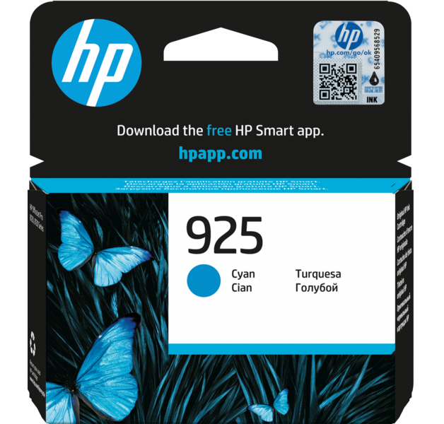 Картридж для струйных МФУ и принтеров HP 925 Cyan Original Ink (4K0V6PE) - Фото 1
