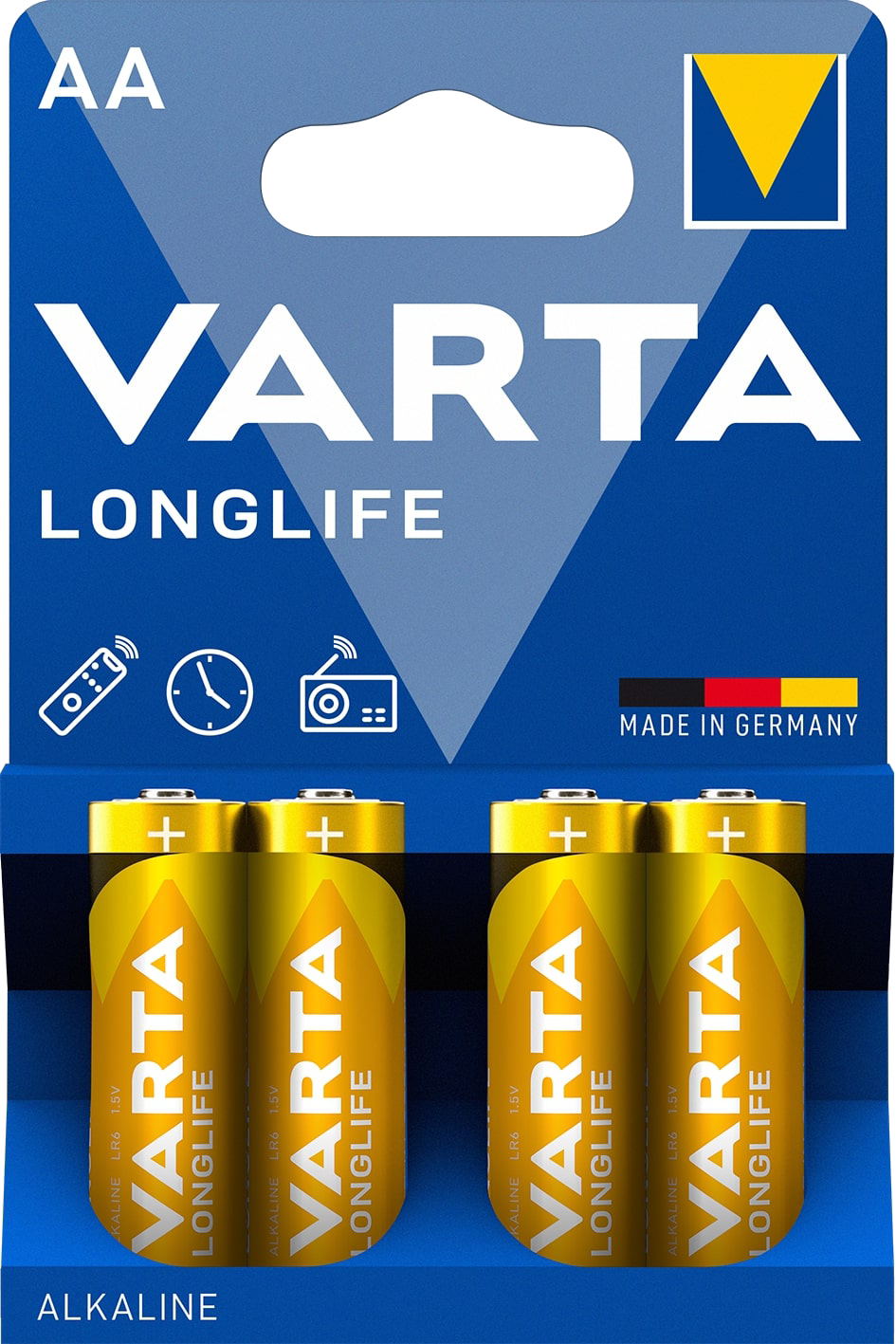 Батарейка тип AA Varta LONGLIFE AA BLI 4 ALKALINE - Фото 1