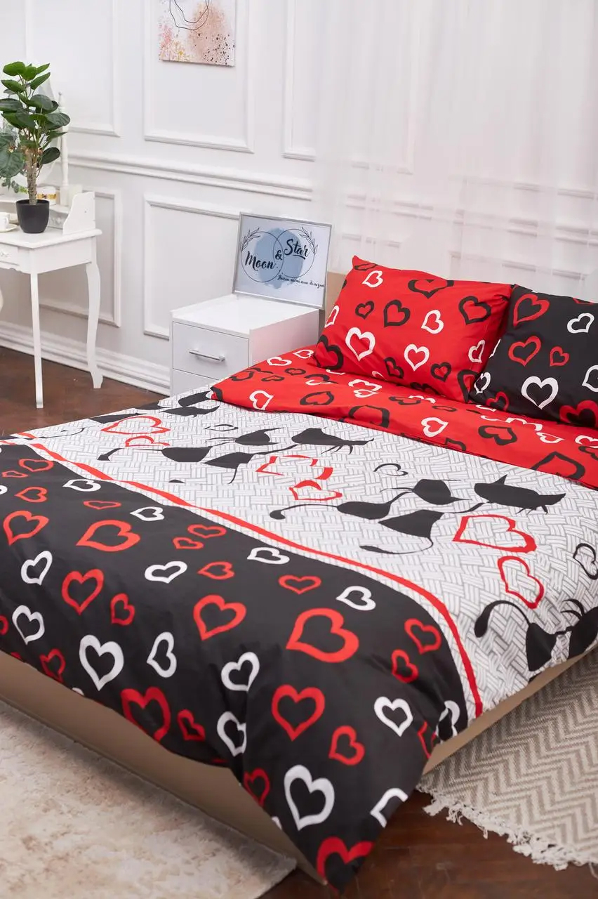 Пододеяльник полуторный Moon&Star Бязь Gold Люкс Love Cats 143 x 210 см (MS-870000575) - Фото 1