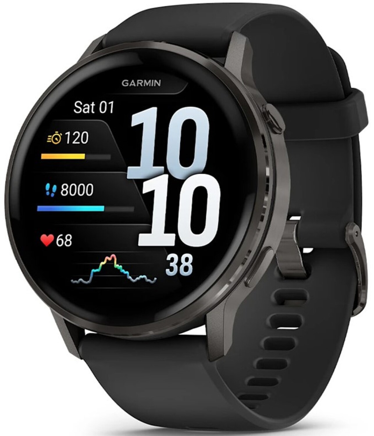 Смарт-часы Garmin Venu 4 (45mm), Black w/ Slate + Black (010-03014-00) - Фото 1