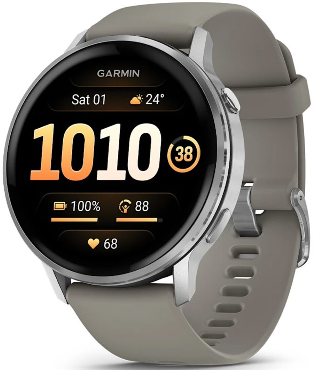 Смарт-годинник Garmin Venu 4 (45mm), Black w/ Silver + Gray (010-03014-01) - Фото 1