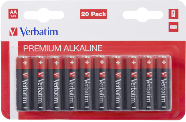 Батарейка тип AA Verbatim Alkaline AA/LR06 BL 20 шт. (49877) - Фото 1