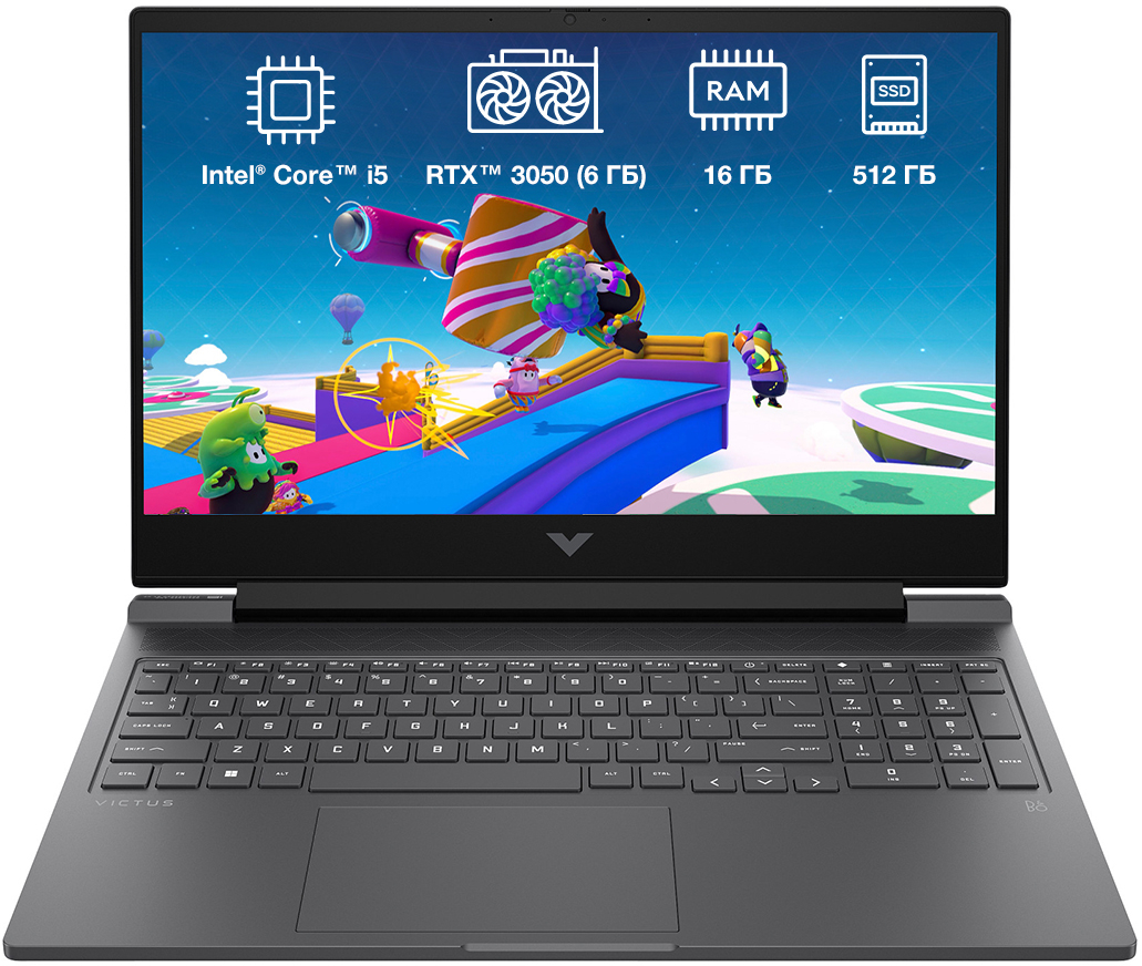 Ноутбук игровой HP Victus 16-r0018ua (BF1L8EA) Mica Silver - Фото 1