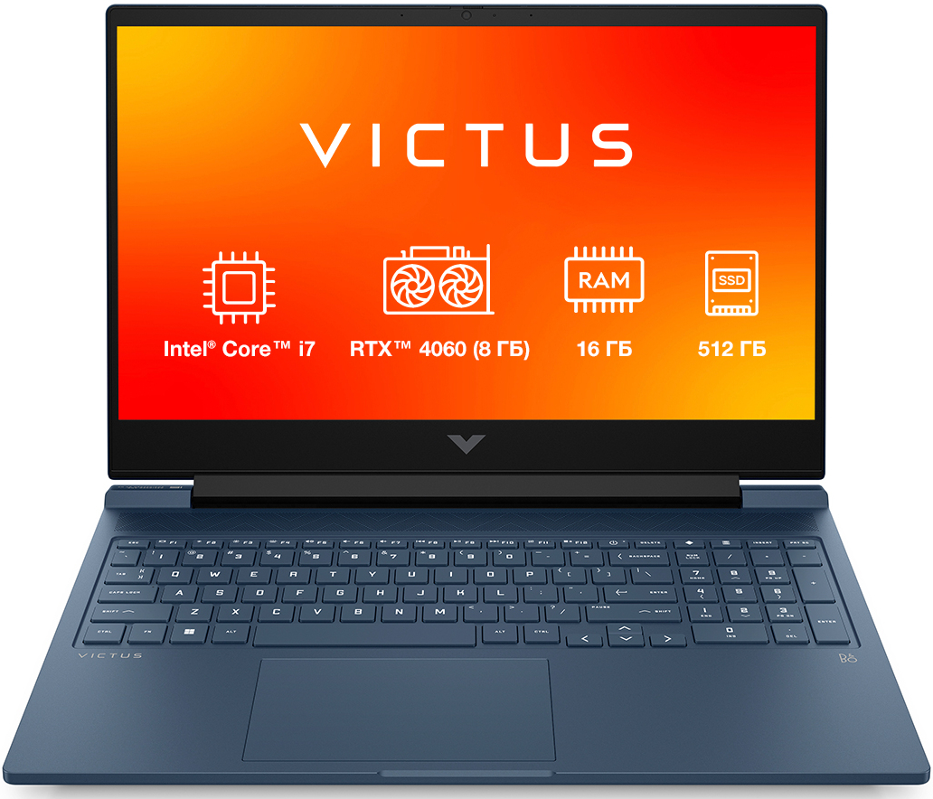 Ноутбук игровой HP Victus 15-fa2004ua (BF1N4EA) Performance Blue - Фото 1