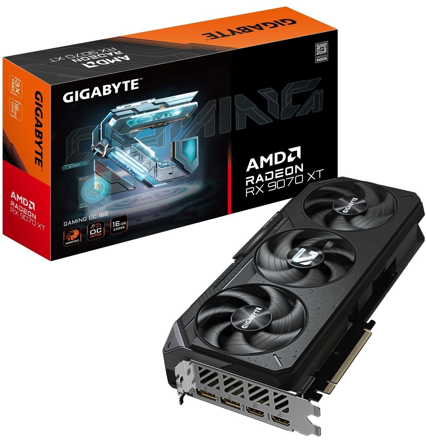 Відеокарта Gigabyte AMD Radeon RX 9070 XT GAMING OC 16G (GV-R9070XTGAMING OC-16GD) - Фото 1