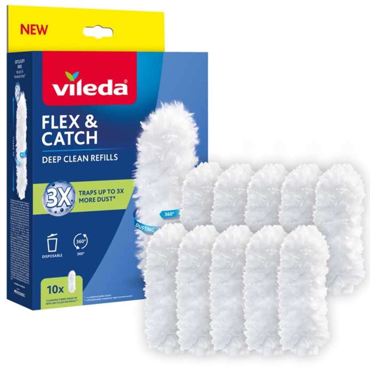 Змінна насадка щітки для прибирання Vileda Flex & Catch 10 шт. (4023103252486)