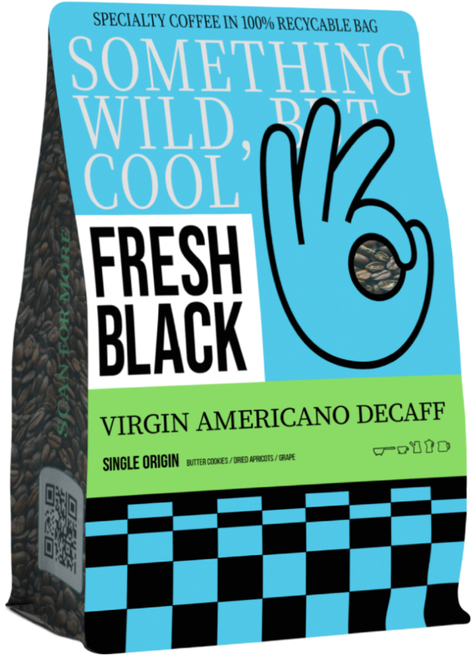 Кофе в зернах Fresh Black mono Virgin americano (decaf) 1кг - Фото 1