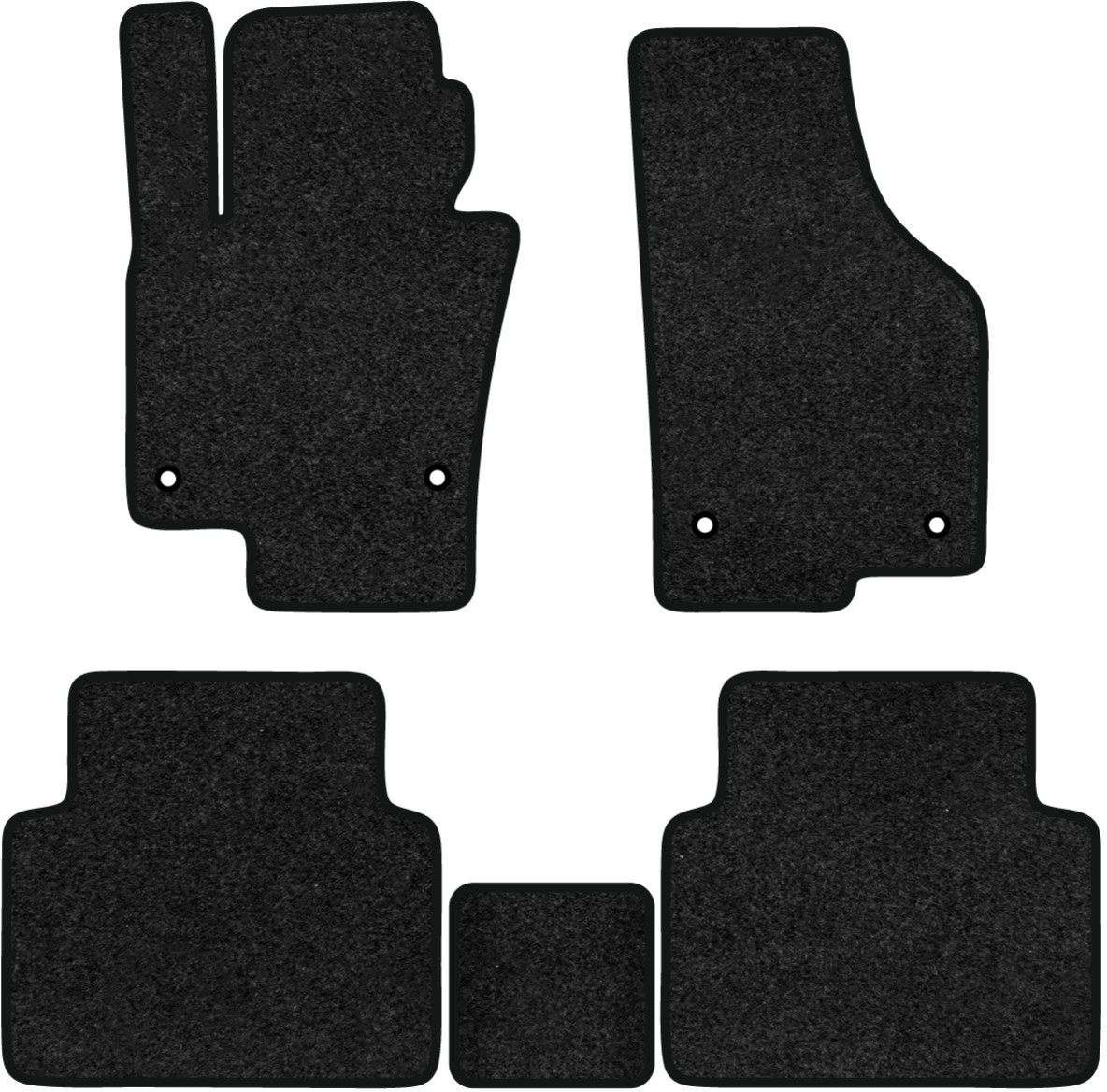 Коврики ворсовые в салон авто EVAtech Premium для Volkswagen Sharan (7N) (6 seats) 2010 2 поколение Minivan EU черный кант (VW12184CV5AV4VPB) - Фото 1