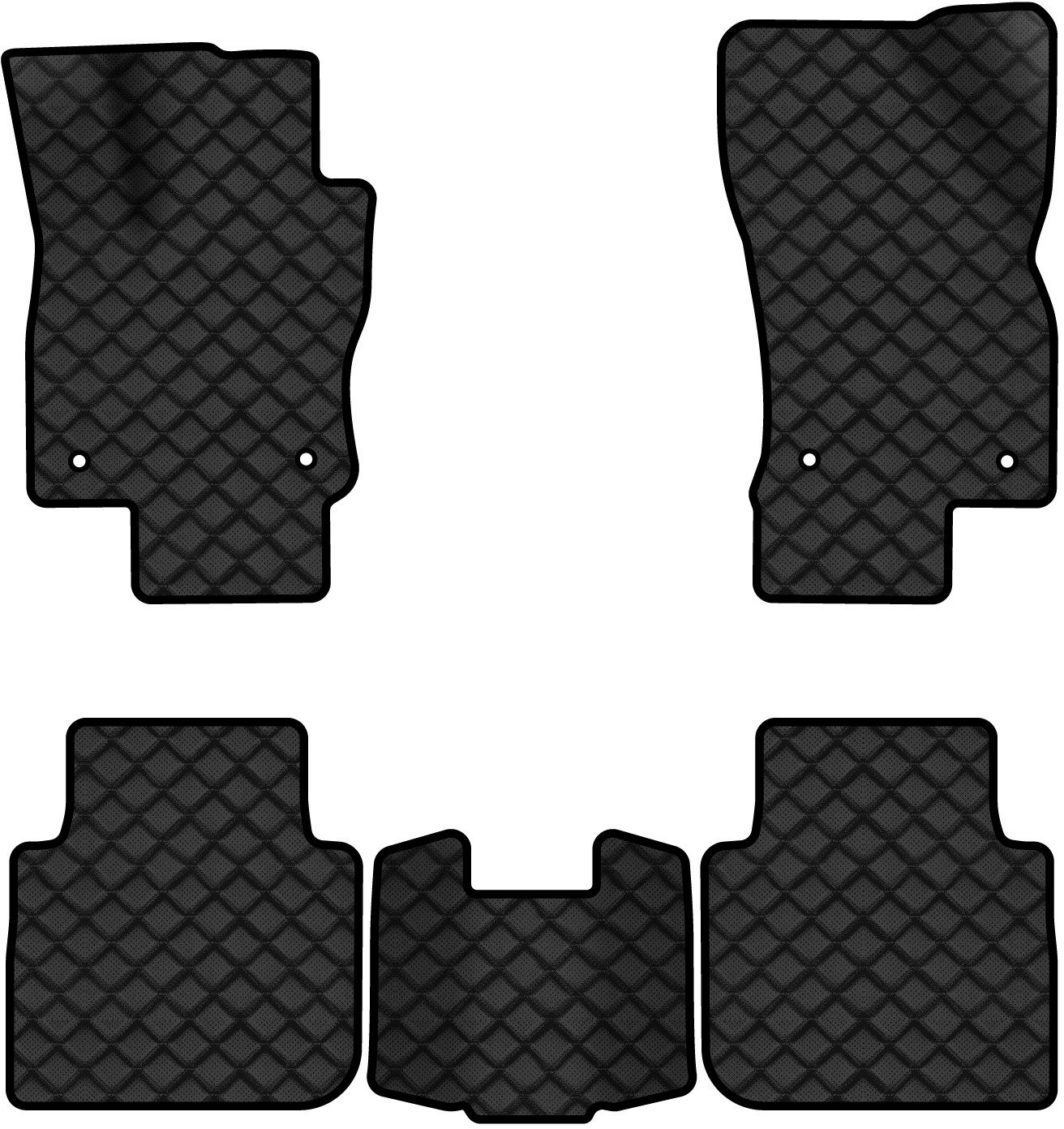 Коврики из экокожи в салон авто EVAtech ECO для Tiguan Allspace 7 seats Volkswagen 2016-2020 1 поколение SUV USA (VW1727CC5AV4BBLB) - Фото 1