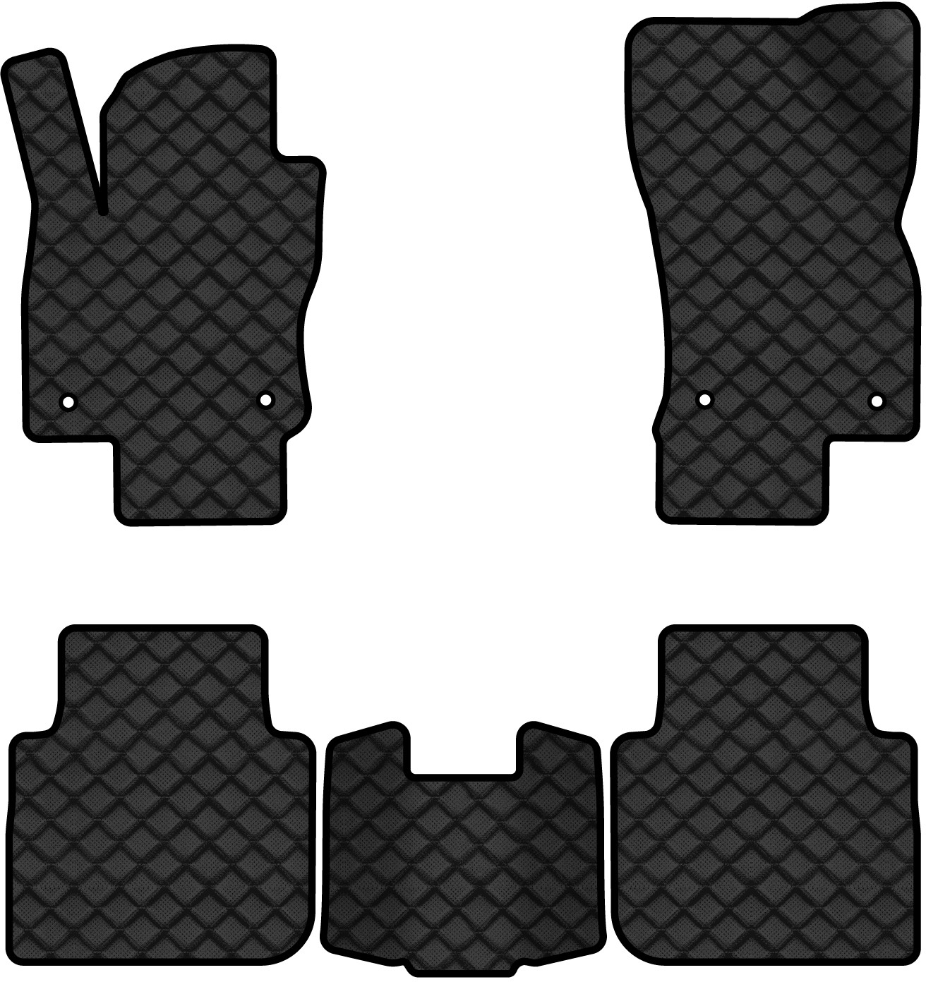 Коврики из экокожи в салон авто EVAtech ECO для Tiguan Allspace 7 seats Volkswagen 2016-2020 1 поколение SUV USA (VW1727CH5AV4BBLB) - Фото 1