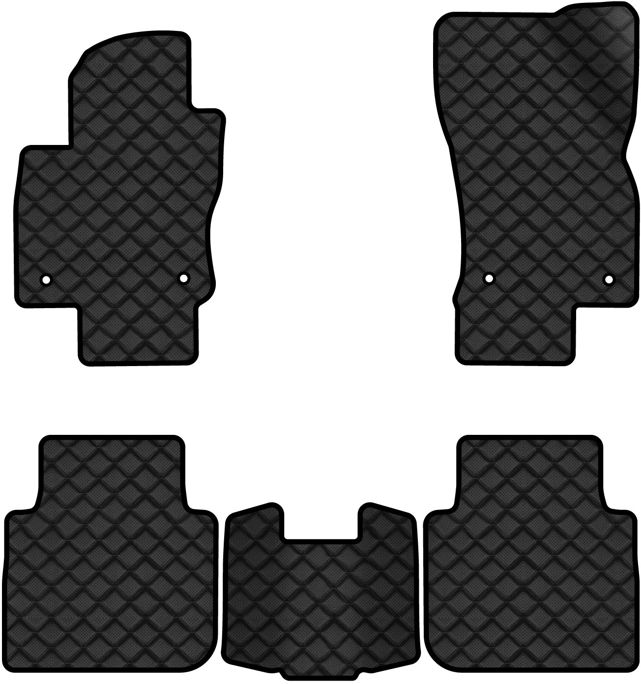 Коврики из экокожи в салон авто EVAtech ECO для Tiguan Allspace 7 seats Volkswagen 2016-2020 1 поколение SUV USA (VW1727CJ5AV4BBLB) - Фото 1