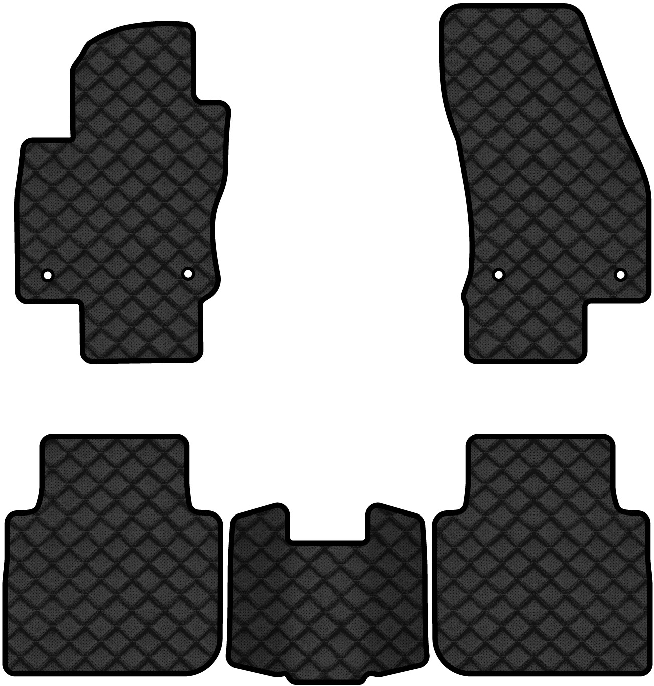Коврики из экокожи в салон авто EVAtech ECO для Tiguan Allspace 7 seats Volkswagen 2016-2020 1 поколение SUV USA (VW1727CM5AV4BBLB) - Фото 1