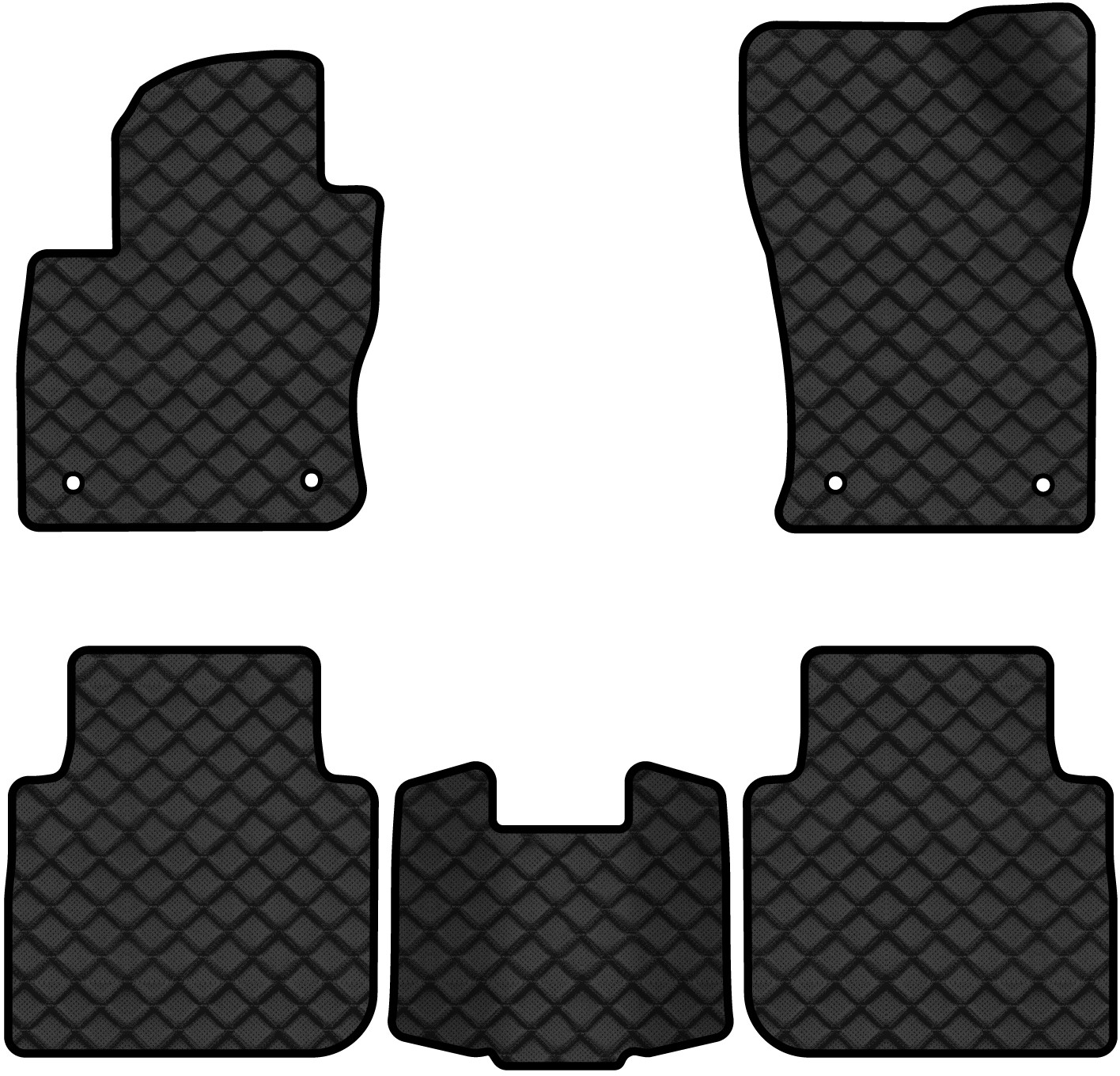 Коврики из экокожи в салон авто EVAtech ECO для Tiguan Allspace 7 seats Volkswagen 2016-2020 1 поколение SUV USA (VW1727CP5AV4BBLB) - Фото 1
