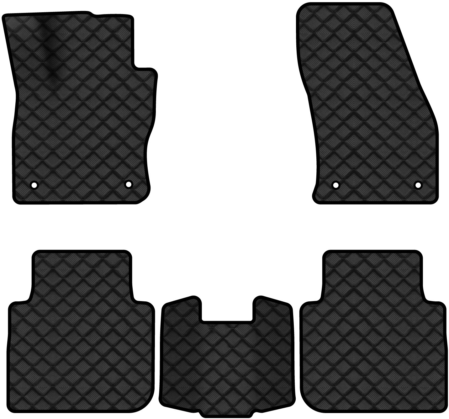 Коврики из экокожи в салон авто EVAtech ECO для Tiguan Allspace 7 seats Volkswagen 2016-2020 1 поколение SUV USA (VW1727CQ5AV4BBLB) - Фото 1