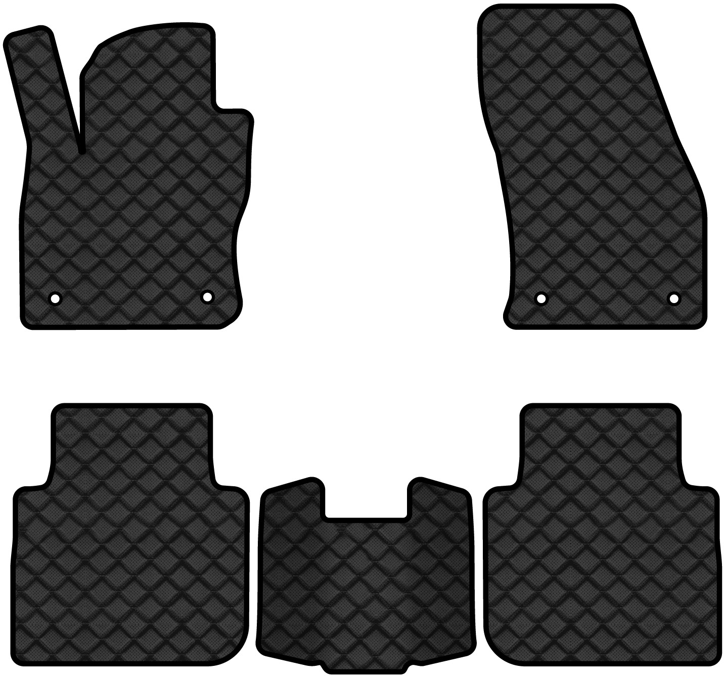 Коврики из экокожи в салон авто EVAtech ECO для Tiguan Allspace 7 seats Volkswagen 2016-2020 1 поколение SUV USA (VW1727CR5AV4BBLB) - Фото 1