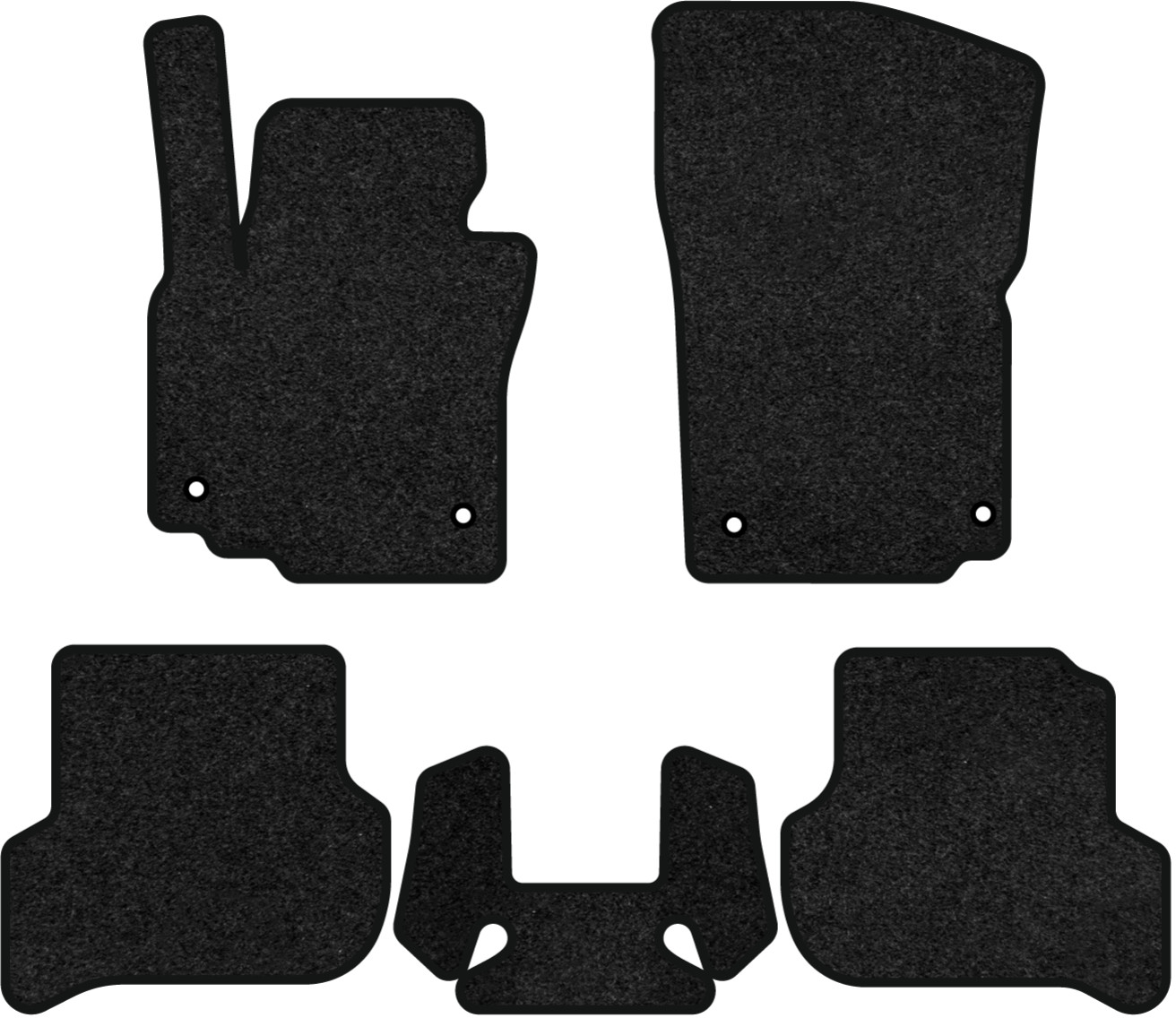 Коврики ворсовые в салон авто EVAtech Premium для Volkswagen Cross Golf 2006-2010 1 поколение Htb EU черный кант (VW1877C5AV4VPB) - Фото 1