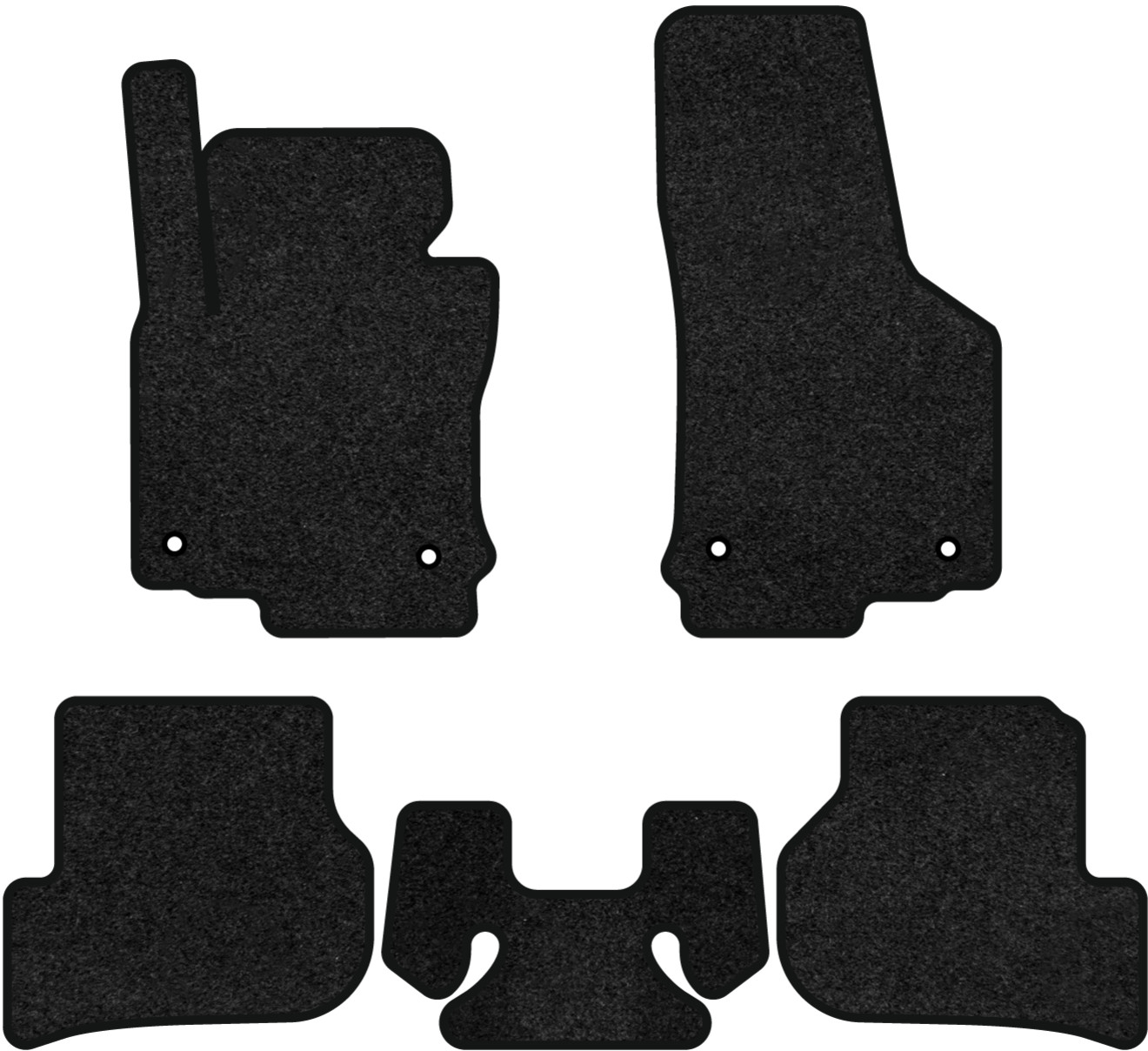 Коврики ворсовые в салон авто EVAtech Premium для Volkswagen Golf (VI) MT 2009-2012 6 поколение Htb USA черный кант (VW31974CV5AV4VPB) - Фото 1